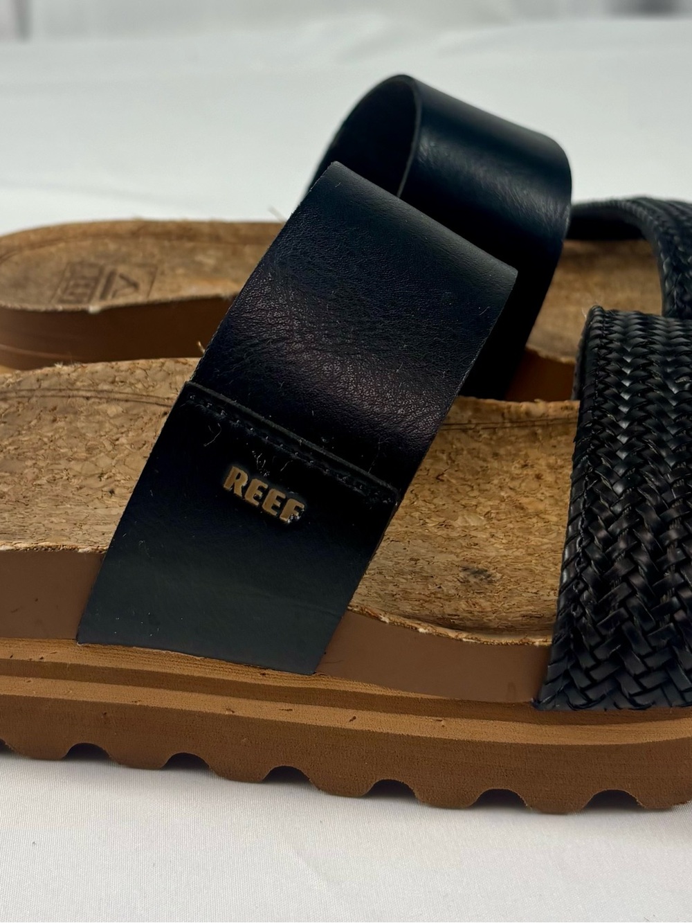 Reef Cushion Vista Hi Platform Slide Sandals Black Size 8 - Picture 3 of 15